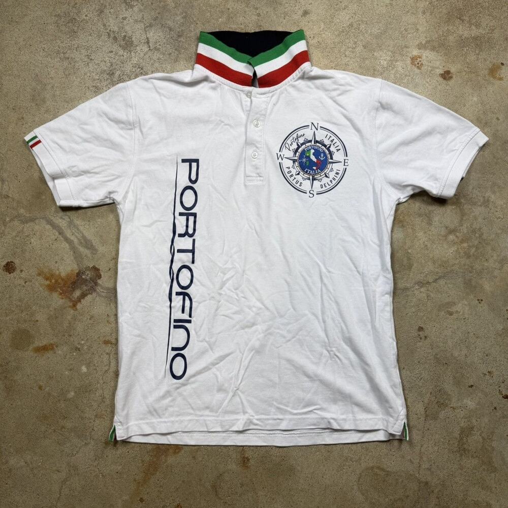 White PayPer Portofino Italia Italy Polo Shirt Size XL